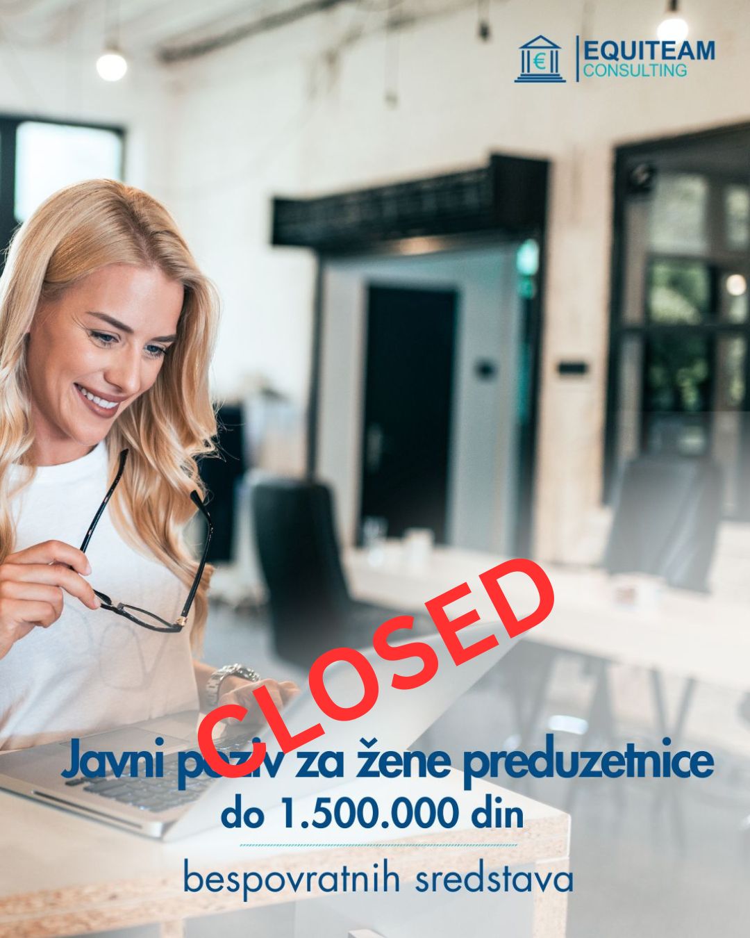 Zatvoren poziv za bespovratna sredstva preduzetnicama