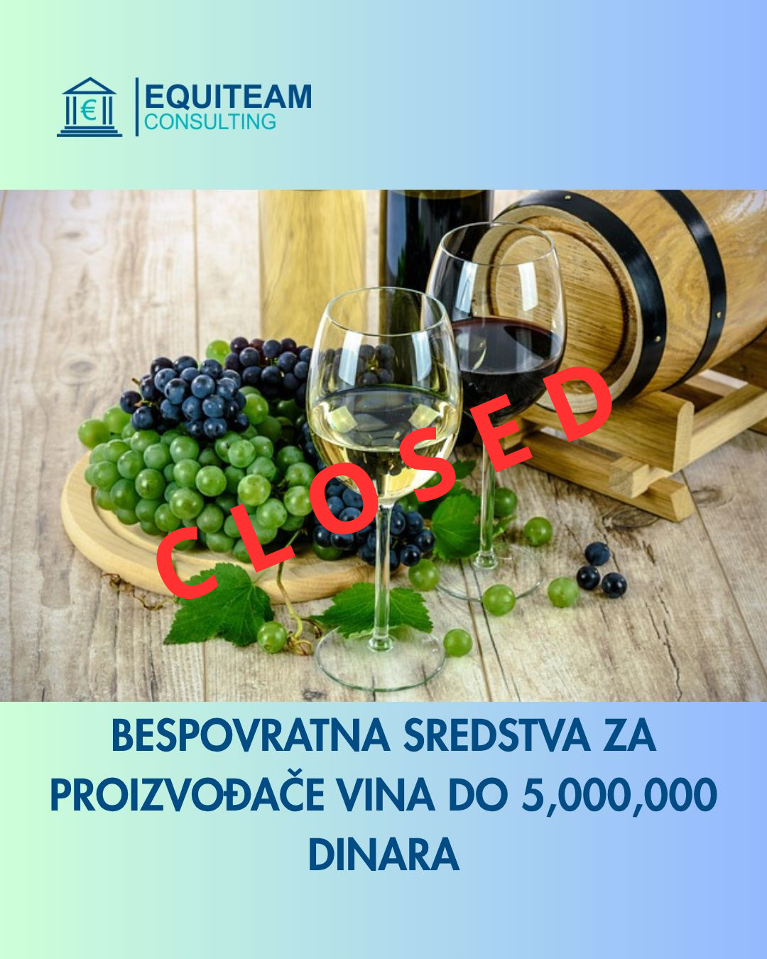 Obaveštenje o zatvaranju Javnog poziva